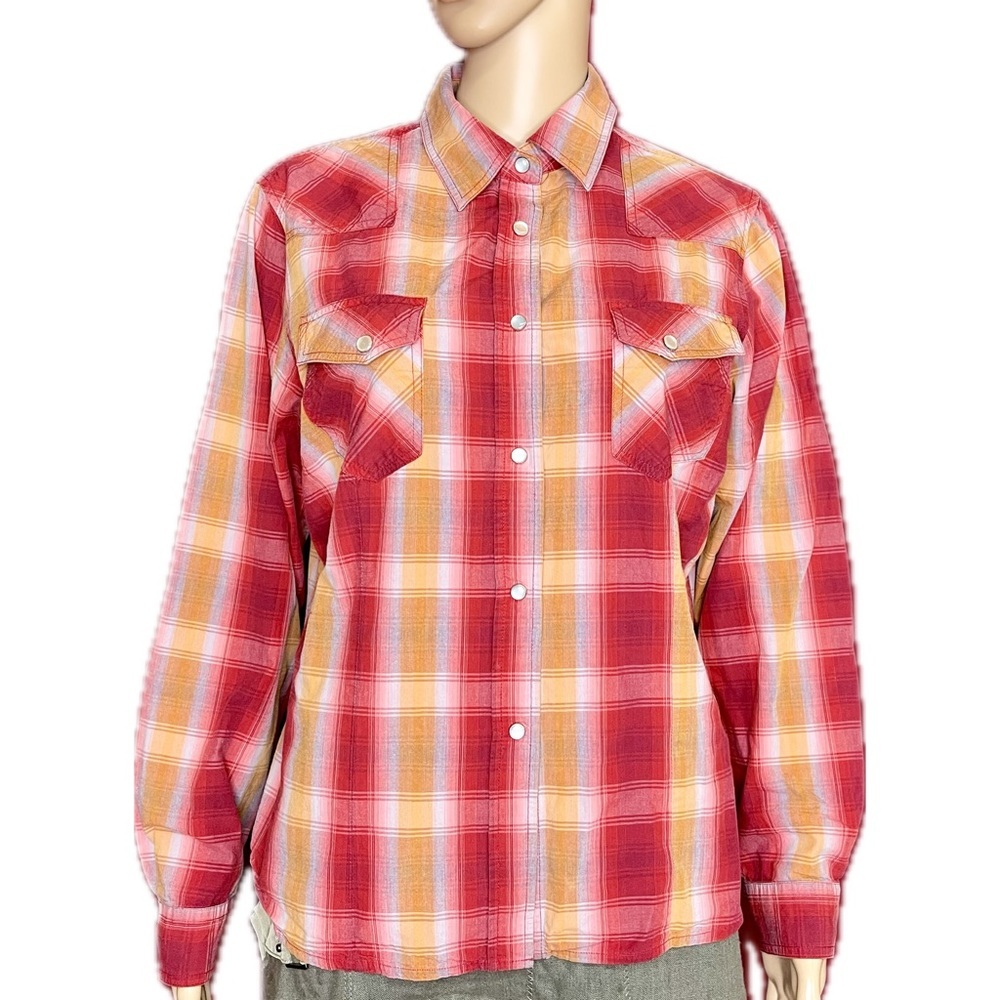 Vintage Y2K Roper Pearl Snap Plaid Western Shirt Size Large